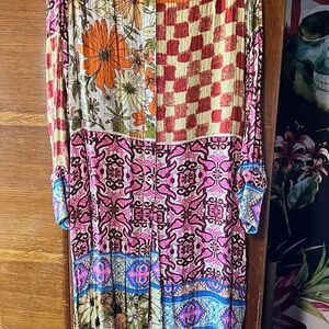 Free People Colorful Patchwork Long Duster/Dress